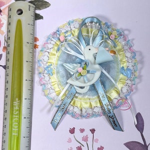 Baby Shower corsage, it&#39;s a boy corsage, stork pin on favor, Mom to be corsage