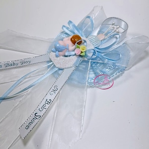 Baby Shower Corsage #10, it&#39;s a boy corsage, My baby Shower, Mom-to-be, Dad-to-be, blue, pink, baby shower