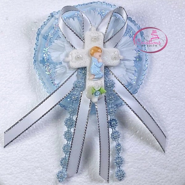 Boy or girl religious corsage, baptism corsage, christening corsage, baby shower corsage