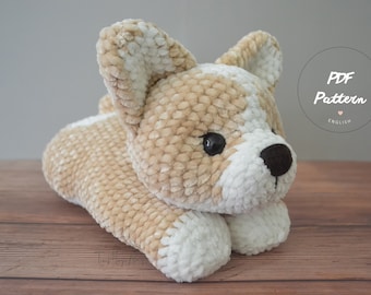 Patron de chien corgi au crochet : petit biscuit | Chiot Amigurumi | Motif chien Amigurumi | Modèle anglais à téléchargement immédiat au format PDF