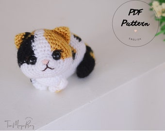 Crochet cat pattern| Amigurumi cat pattern | My little Lucky the cat | Instant download pattern | English PDF pattern | Crochet keychain