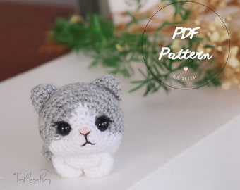 Patrón de crochet de gato amigurumi: Mi pequeña Luna (Patrón PDF)