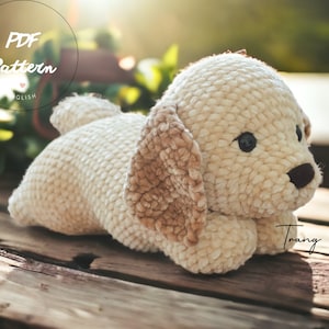 PDF Modèle au crochet Golden Retriever : Petite pomme de terre | Chiot Amigurumi | Motif chien Amigurumi | FRANÇAIS Modèle