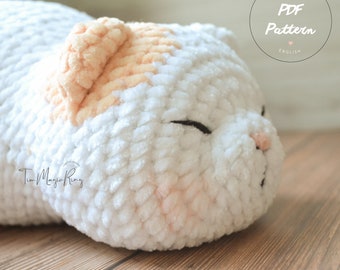 Häkelanleitung für eine Katze: Marshmallow Kittie | Amigurumi-Katzenmuster | Sofort-Download-Muster | Englisches PDF-Muster