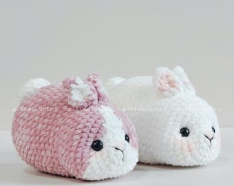 Loafy Bunny  2-in-1, Beginner Crochet Pattern, Low Sew Amigurumi PDF