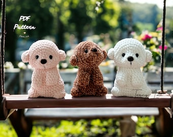 Patrón de peluche de crochet para perro: Cachorro amigurumi Callie (Patrón PDF)