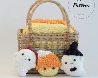 Crochet No Sew 2in1 Candy-Ghost Halloween Pattern | ENGLISH Pattern in PDF File