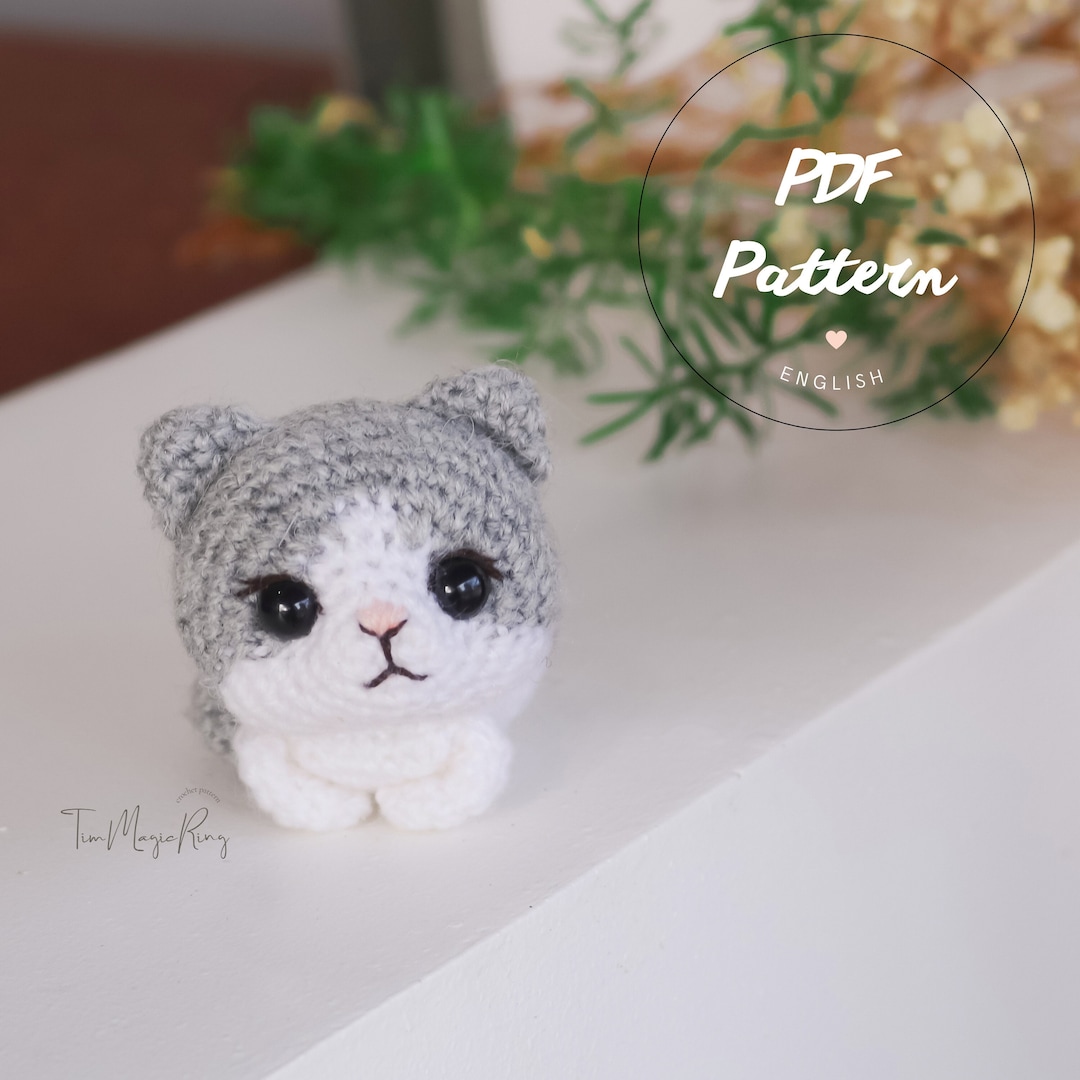 編みぐるみ猫のかぎ針編みパターン：マイリトルルナ（PDFパターン