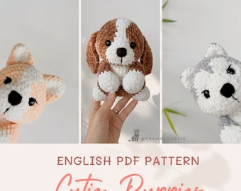 Crochet dog PATTERN bundle 3 in 1 | husky beagle corgi | English PDF pattern