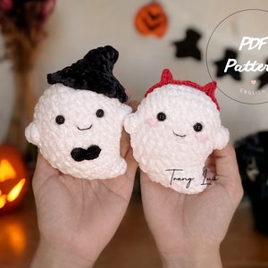Crochet No Sew Ghost Halloween Pattern | Witch Hat and Headband Halloween Pattern | ENGLISH Pattern in PDF File