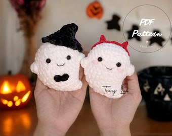 Crochet No Sew Ghost Halloween Pattern | Witch Hat and Headband Halloween Pattern | ENGLISH Pattern in PDF File