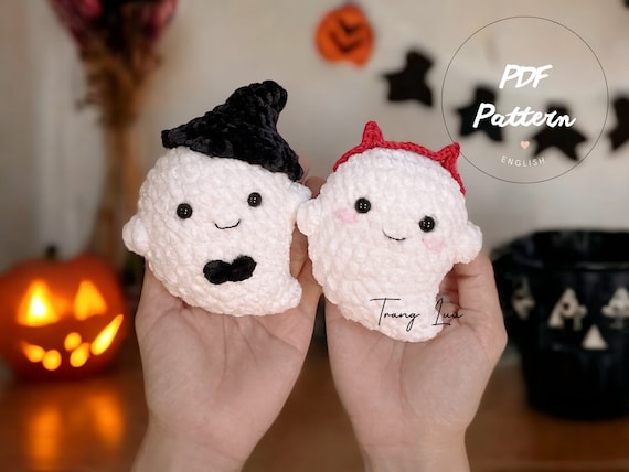 Crochet Ghost Halloween Pattern: Witch Hat & Headband (PDF Pattern)