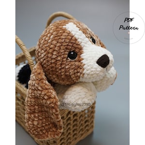 Modèle de chien au crochet : Chiot Little Bailey the Beagle | Motif chien amigurumi |  Patron PDF anglais