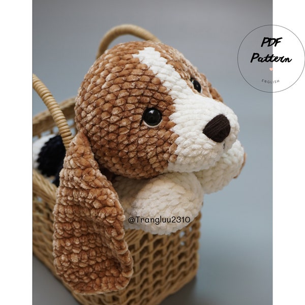 Crochet dog pattern : Little Bailey the Beagle puppy | Amigurumi dog pattern |  English PDF pattern