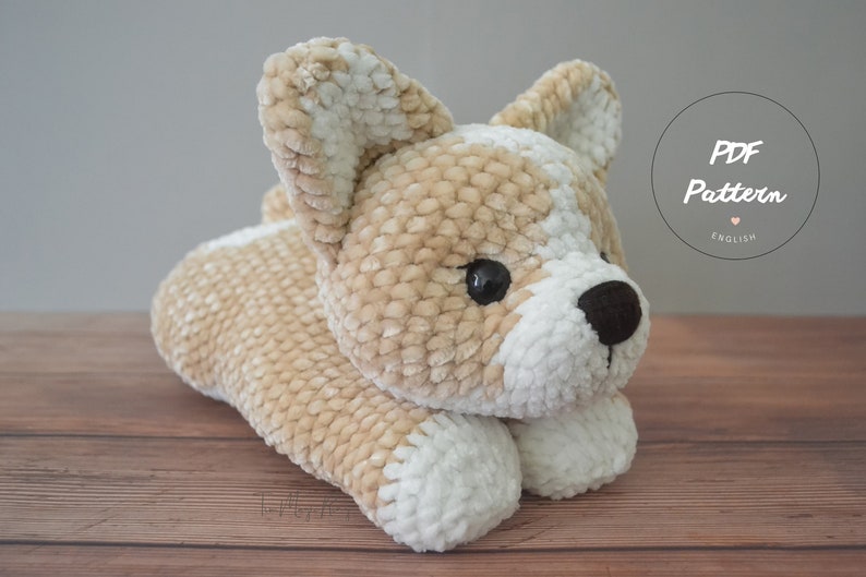 Patron de chien corgi au crochet : petit biscuit Chiot Amigurumi Motif chien Amigurumi Modèle anglais à téléchargement immédiat au format PDF image 1