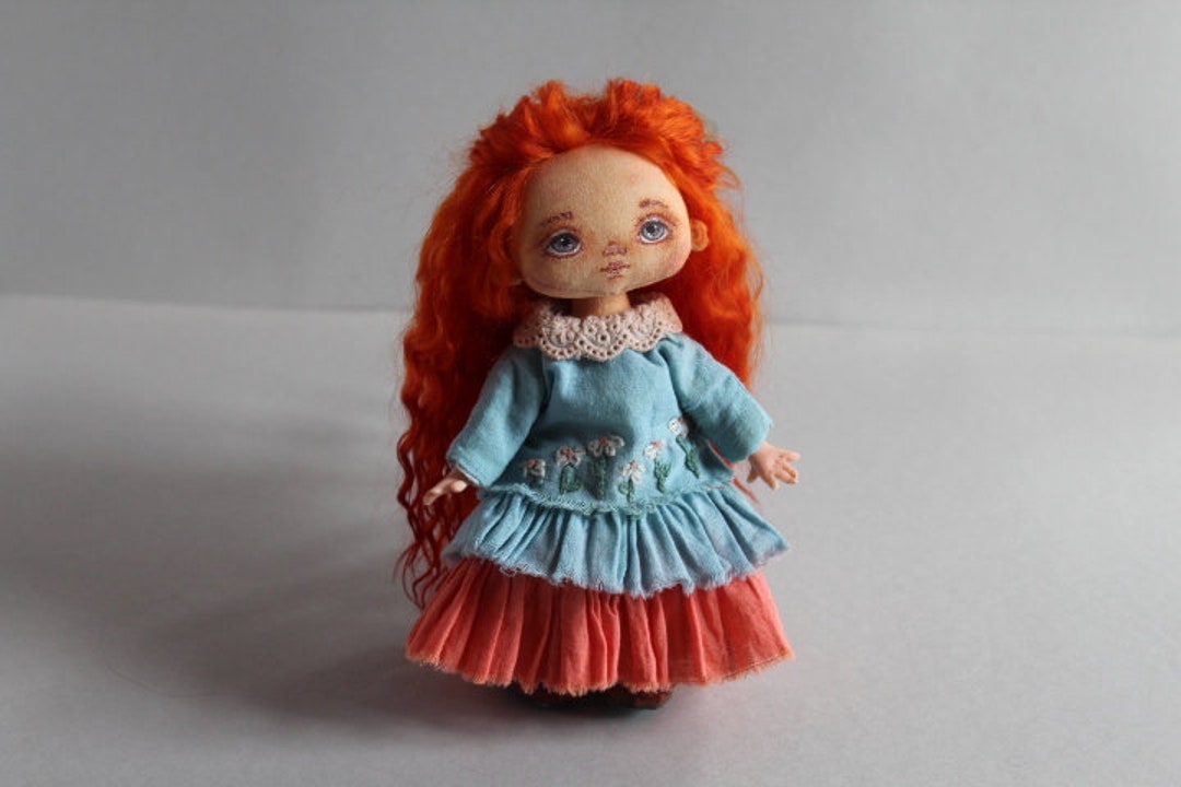 Textile Doll Handmade Doll Gift for Mom Doll in the Collection Gift for