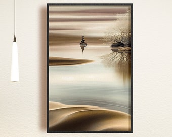 Zenkunstdruk, zendrukkunst, zenmuurkunst, zenmuurkunst, zen muurkunst canvas, minimalistische zen muurkunst