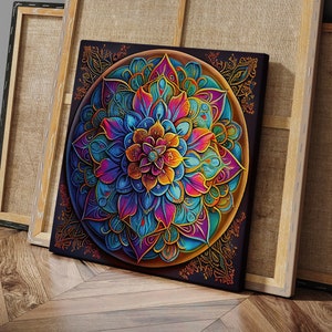 Mandala Canvas Painting, Original Art On Canvas, Spiritual Wall Art, Mandala Deco, Spiritual Mandala, Canvas Wall Art, Mandala Art Gift