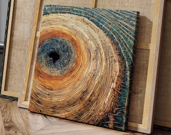 Tree Ring Canvas Painting, Original Art On Canvas, Tree Ring Art, Abstract Art, Abstract Wall Art, Abstract Art Prints, Fine Art Prints