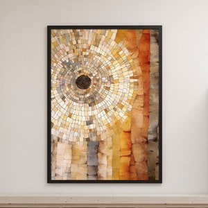 Wood Mosaic Print, Wood Mosaic Wall Art, Framed Wall Art, Tree Ring Art, Abstract Wall Art, Abstract Art Prints