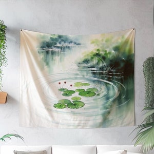 Japanese Tapestry, Original Art on Tapestry, Japandi Wall Hanging, Japan Tapestry, Japanese Indoor Wall Tapestry, Japanese Wall Decor