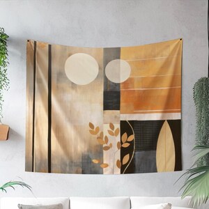 Japandi Tapestry, Scandinavian Minimalist Art, Japanese Rustic Decor, Serene Wabi Sabi Hygge, Wall Art, Aesthetic Room Decor, Modern