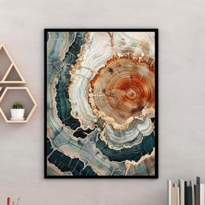 Nordic Tree Ring Art Prints, Modern Neutral Abstract, Tree Abstract, Abstract Art Prints, Rolled Art Poster, Scandinavian Wall Art
