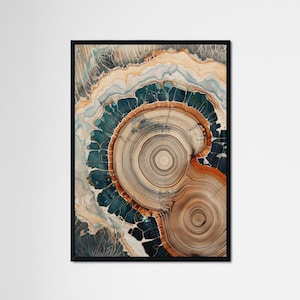 Nordic Tree Ring Art Prints, Modern Neutral Abstract, Tree Abstract, Abstract Art Prints, Rolled Art Poster, Scandinavian Wall Art