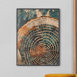 Nordic Tree Ring Art Prints, Modern Neutral Abstract, Tree Abstract, Abstract Art Prints, Rolled Art Poster, Scandinavian Wall Art