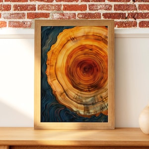 Nordic Tree Ring Art Prints, Modern Neutral Abstract, Tree Abstract, Abstract Art Prints, Rolled Art Poster, Scandinavian Wall Art