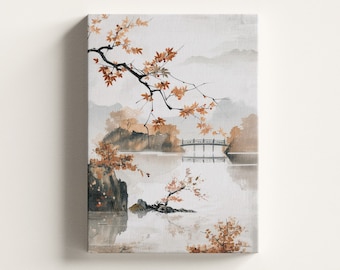 Japanese Canvas Painting, Original Art On Canvas, Japandi Wall Art, Japandi Art Print, Japandi Art, Japanese Wall Art