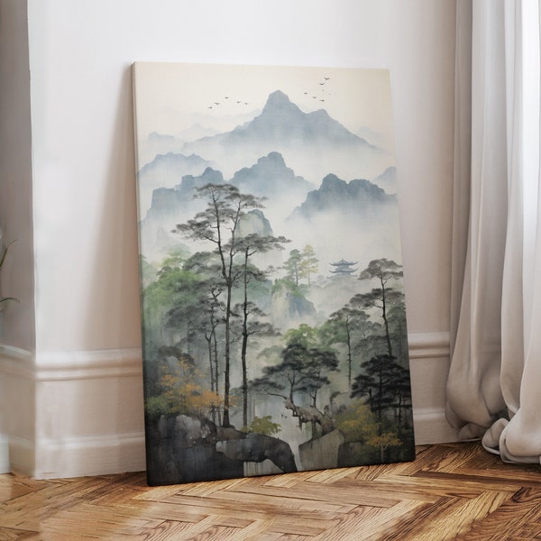 Japanese Canvas Painting, Original Art On Canvas, Japandi Wall Art, Japandi Art Print, Japandi Art, Japanese Wall Art