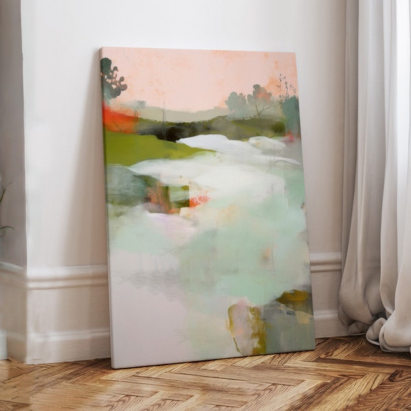 Calming Pastel Canvas Painting, Original Art On Canvas, Fine Art Prints, Soft Painting, Impressionist Wall Art, Colorful Wall Art