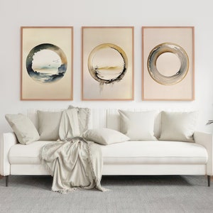 Minimalist Wall Art, 3 Wall Art Zen, 3 Piece Enso Circle, Set of 3 Print Zen, Zen Printable Art, Zen Printable Wall Art, Set of 3 Wall Art