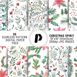 Christmas Seamless Pattern, Christmas Digital Paper, Christmas Background, Christmas Scrapbook, Christmas Digital Bundle, Xmas Prints