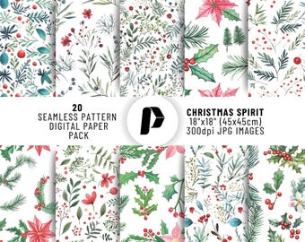 Christmas Seamless Pattern, Christmas Digital Paper, Christmas ...