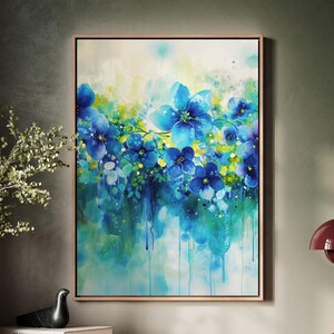 Framed Canvas Floral Abstract, Floater Canvas Wall Art, Original Art On Canvas, Botanical Art Piece, Flower Art Print, Nature Abstract Art