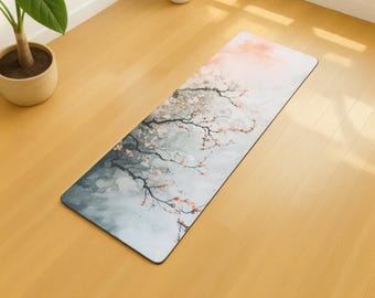 Tapis de yoga long, tapis d'exercice épais, large tapis de fitness, tapis de méditation, tapis d'entraînement Japandi, tapis de gymnastique confortable, Pilates, exercice au sol