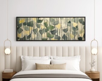 Housewarming Gift for New Home, Unique Japandi Wall Art Gift for Her, Abstract Botanical Canvas Print, Modern Minimalist Framed Art Decor