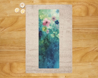 Esterilla de yoga, esterilla de ejercicio, esterilla de pilates, esterilla de fitness, esterilla de entrenamiento floral abstracta, práctica de yoga, meditación, gimnasio en casa, bienestar, vida consciente