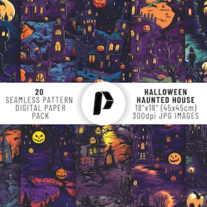 Halloween Digital Paper, Halloween Digital Bundle, Halloween Seamless Pattern, Halloween Scrapbook, Halloween Background, Halloween Prints