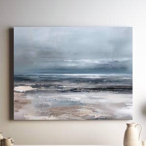 Nordic Abstract Canvas Art Print, Scandinavian Abstract Wall Art, Original Art On Canvas, Nordic Seas Abstract, Nordic Fine Arts Painting