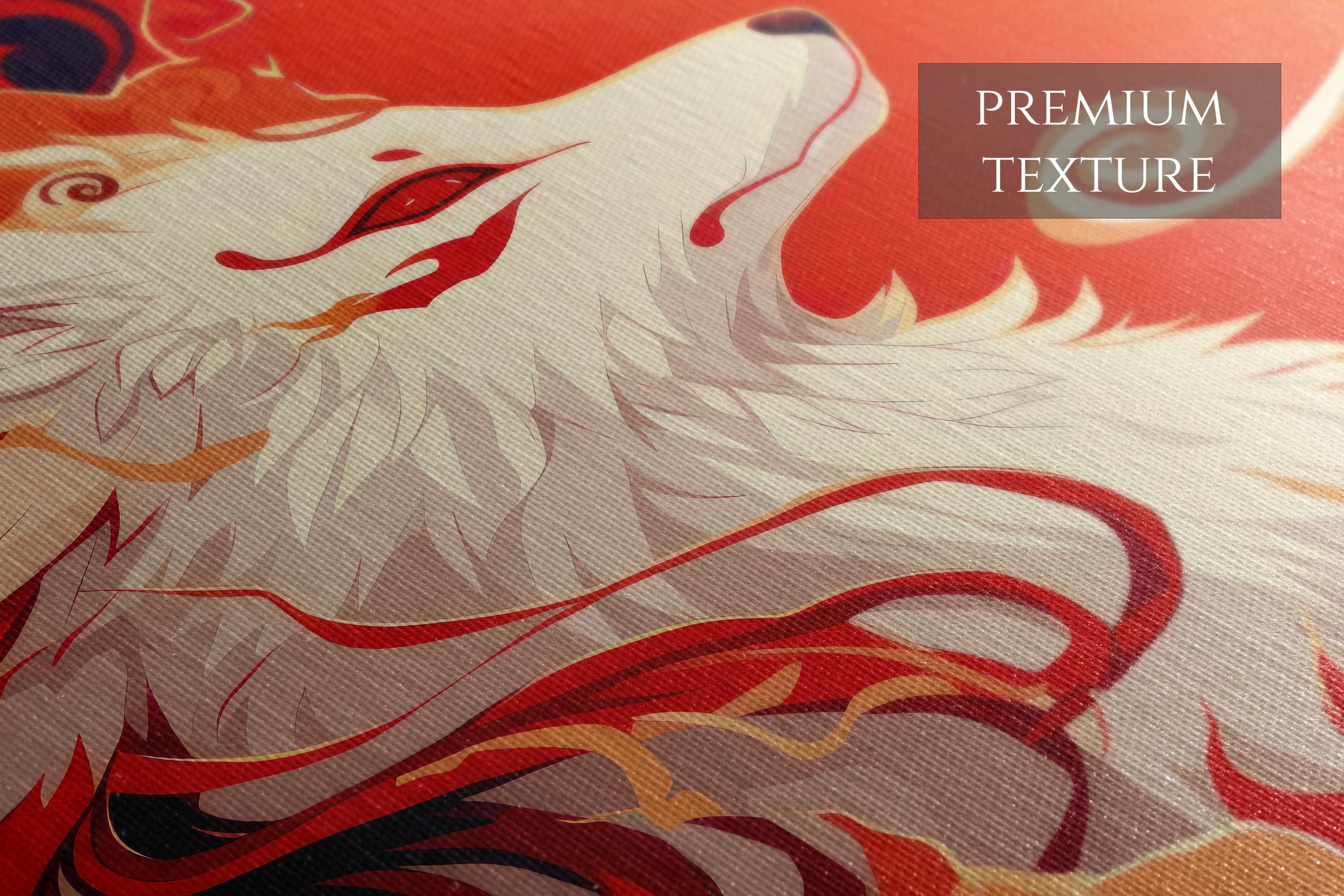 Nine Tailed Fox Canvas Art, Landscape Gallery Wrap, Japanese