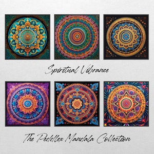 Set of 6 Mandala Wall Art, Spiritual Wall Art, Mandala Art, Mandala Wall Decor, Mandala Deco, Spiritual Decor, Spiritual Mandala Set of 6