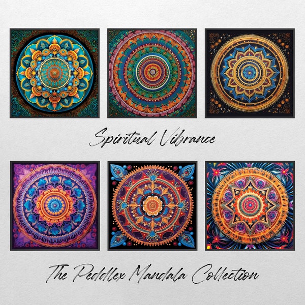 Ensemble de 6 Mandala Wall Art, Spiritual Wall Art, Mandala Art, Mandala Wall Decor, Mandala Deco, Spiritual Decor, Spiritual Mandala Set de 6