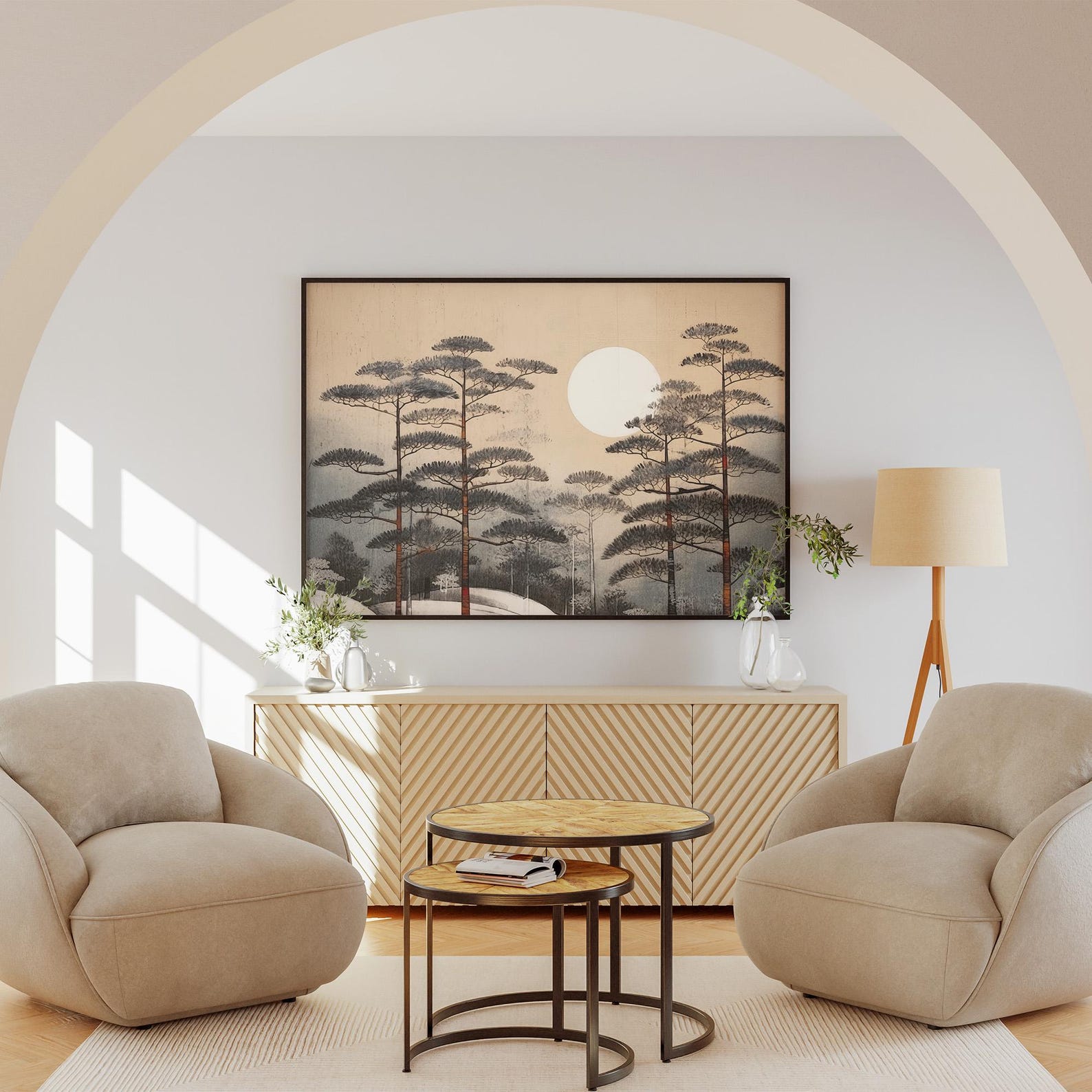 Archival Japandi Landscape Matte Paper Print, Museum Quality ...