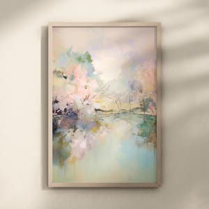 Calming Pastel Art, Original Art on Matte, Soft Painting Wall Art, Impressionist Wall Art, Colorful Pastel Abstract, Soothing Artwork