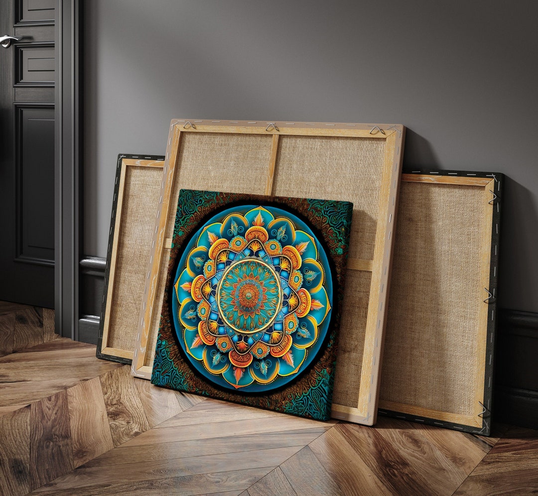 Mandala Canvas Painting, Original Art on Canvas, Spiritual Wall Art, Mandala Deco, Spiritual