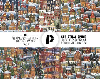 Christmas Seamless Pattern, Christmas Digital Paper, Christmas Background, Christmas Scrapbook, Christmas Digital Bundle, Xmas Prints