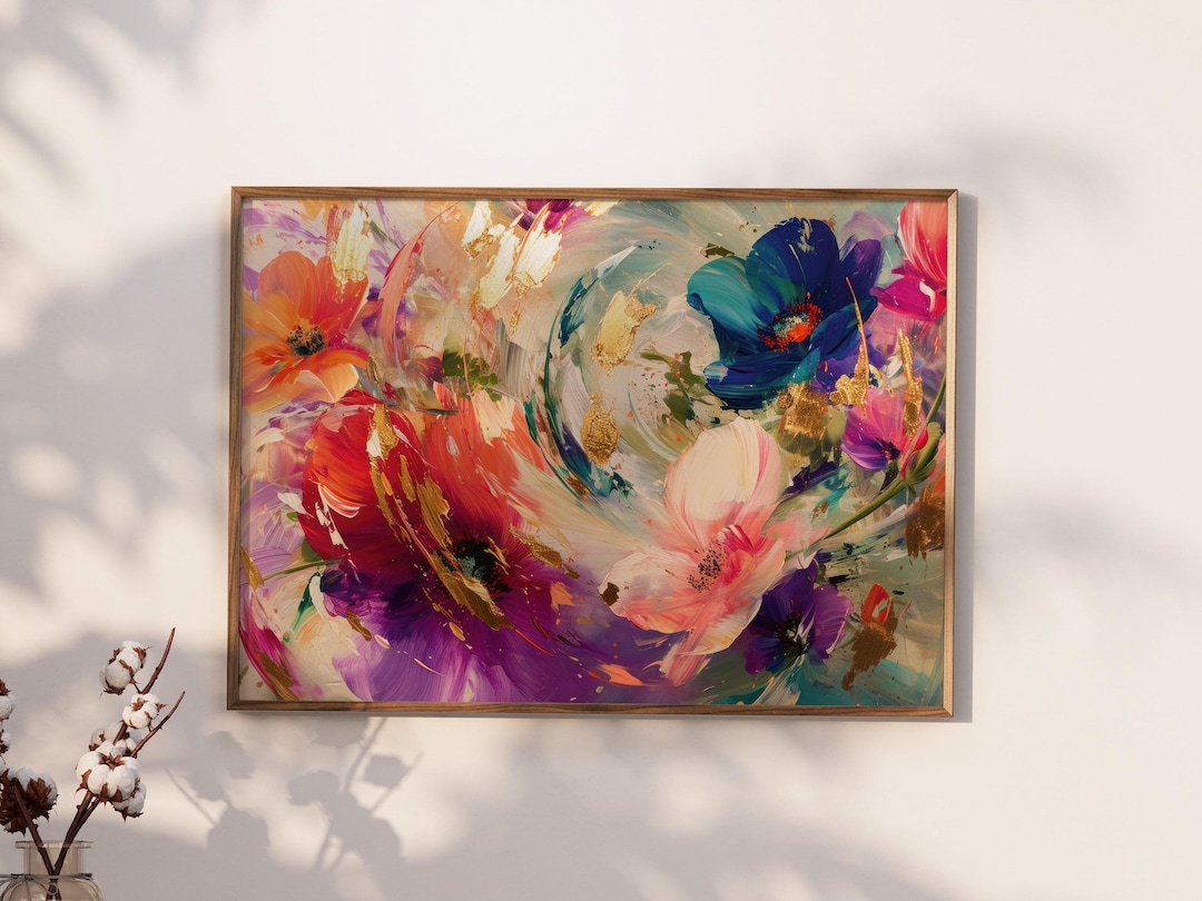 Gift For Her Wall Art Abstract Floral Painting For Mom Colorful gift-for-her-wall-art-abstract-floral-painting-for-mom-colorful